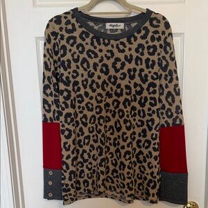 Haptics Gray and Tan Knit Sweater ⭐️NWOT⭐️